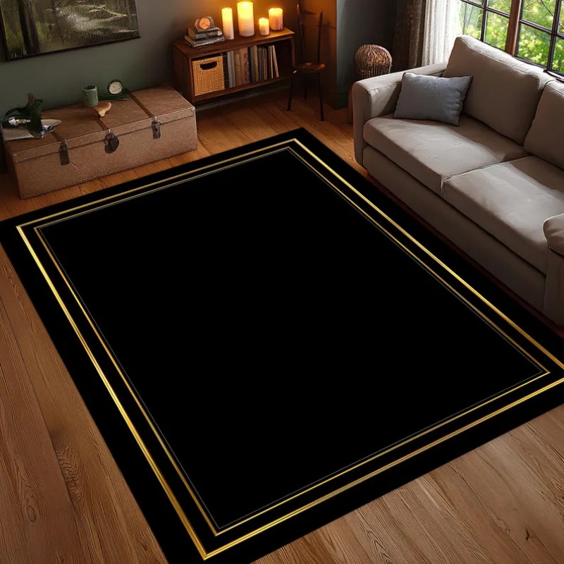 Modern Black Gold Area Rug Min - Commercial Digital Printing Machine 리뷰 및 가격