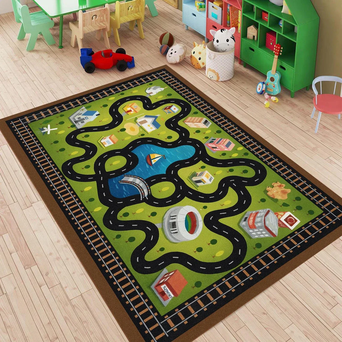 Race Track Rug Kids Playroom C - Commercial Digital Printing Machine 리뷰 및 가격