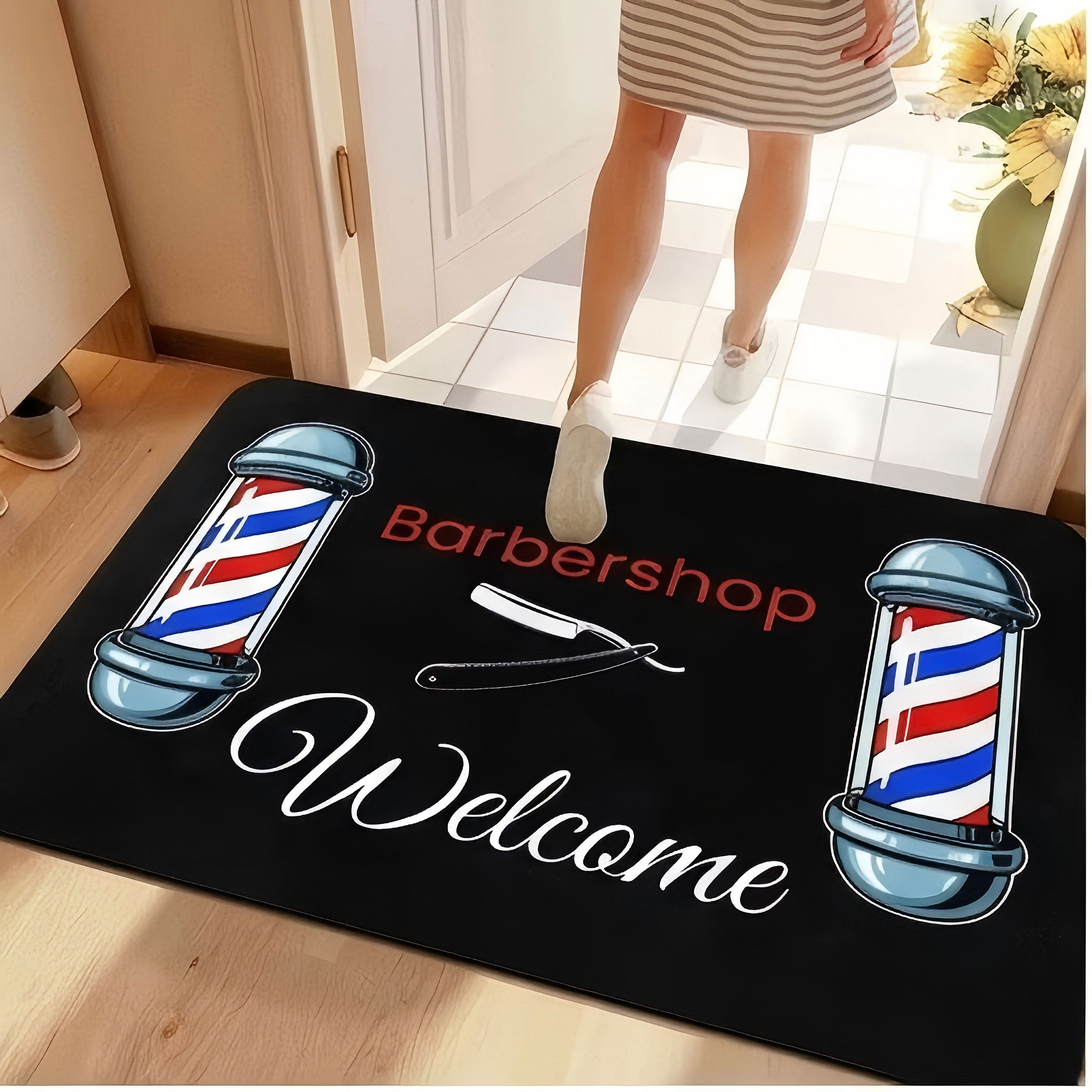 Barbershop pole welcome graphi - Commercial Printing And Graphics 리뷰 및 가격